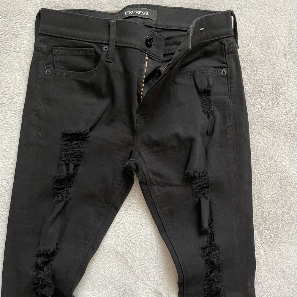 Express mid rise distressed jeans